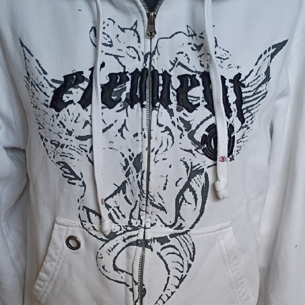 Element Women's Gray Graphic Hooded Jacket